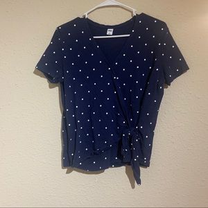 Old Navy | Navy blue polka dot top | Size small